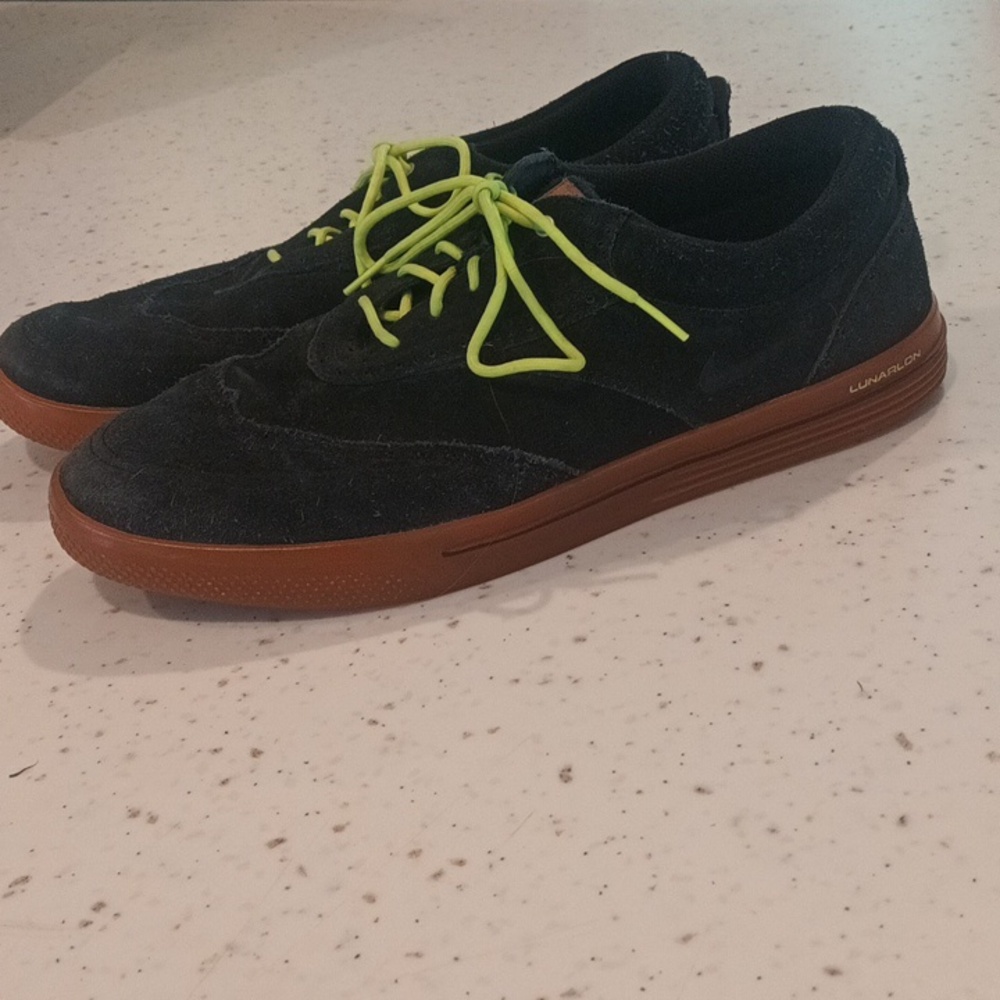 Nike Black and Green Athletic Shoes